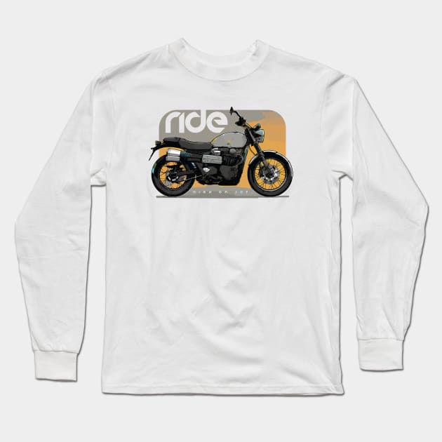 Ride triumph scrambler 900 cyber Long Sleeve T-Shirt by NighOnJoy